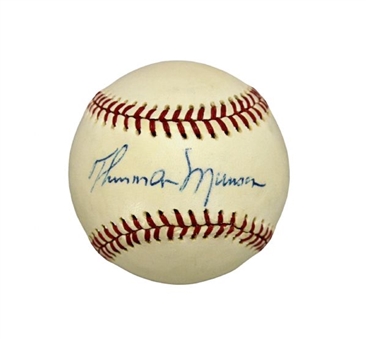 Thurman Munson Single Signed Baseball PSA/DNA Near Mint+ 7.5
